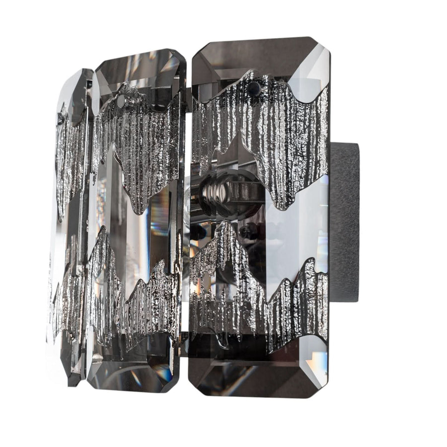 Applique murale Orvin en verre, transparent et chromé, 2 lumières, hauteur 20 cm