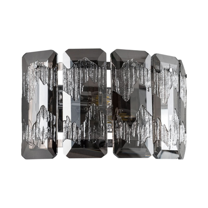 Applique murale Orvin en verre, transparent et chromé, 2 lumières, hauteur 20 cm