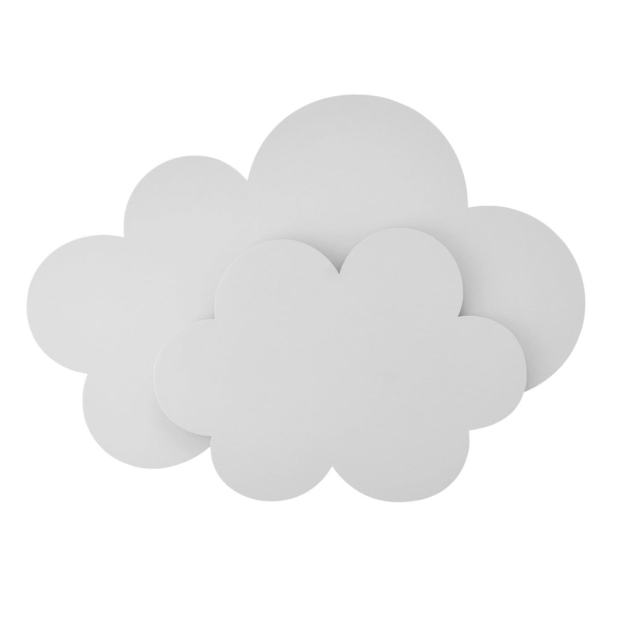 Applique murale LED Nuage en bois, blanc, hauteur 20 cm