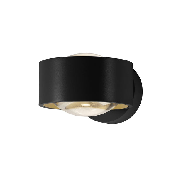 Applique murale LED Clippo Optic en aluminium, noir et doré, 2 lumières, Ø 12 cm