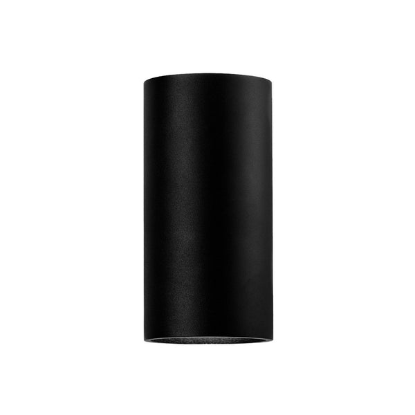 Applique d'extérieur LED DLS Tubo en aluminium, noir, 2 lumières, Ø 9 cm, IP54
