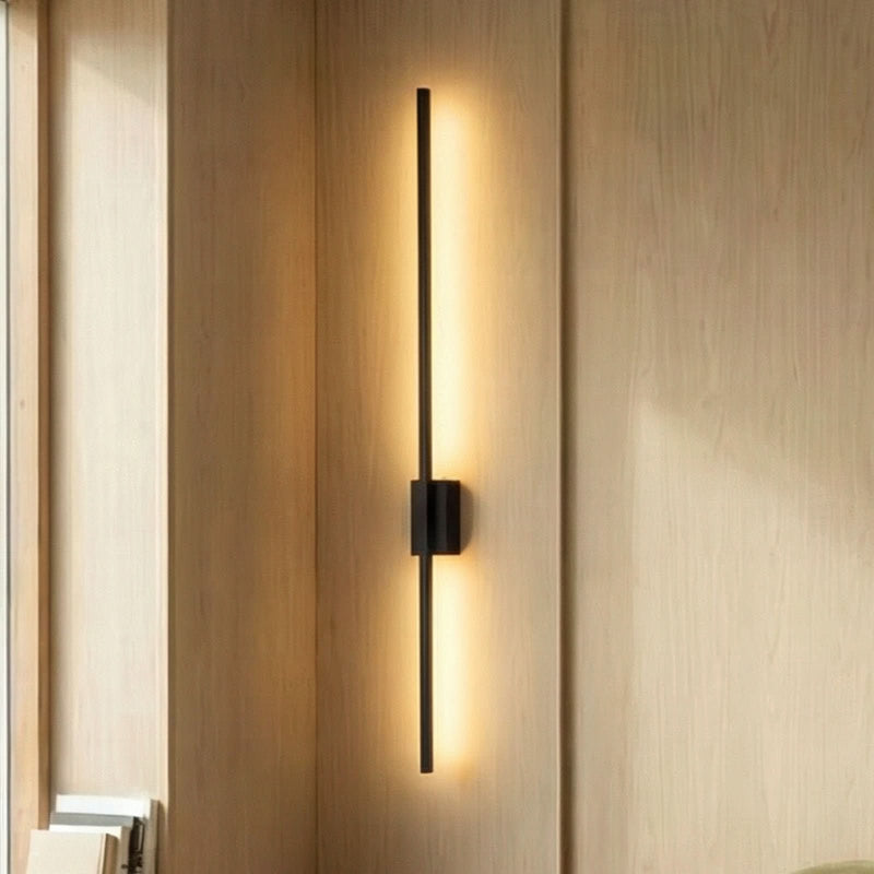 Applique murale LED Flash en métal, noir, hauteur 108 cm