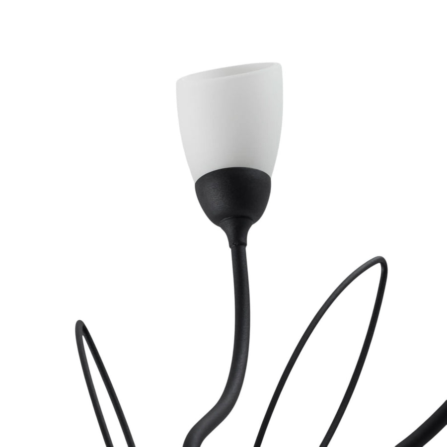Applique murale Gloriosa en verre, noir et blanc, 3 lumières, hauteur 44 cm
