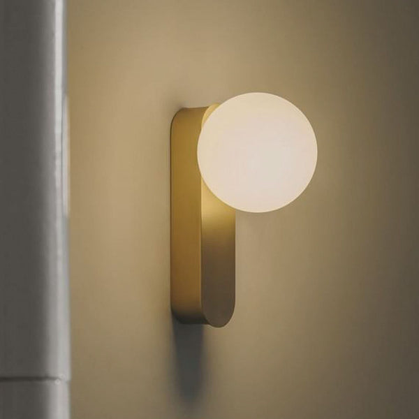 Applique murale LED Perlina en verre, doré, hauteur 23,7 cm, IP44, 8,8 W, largeur 5,7 cm