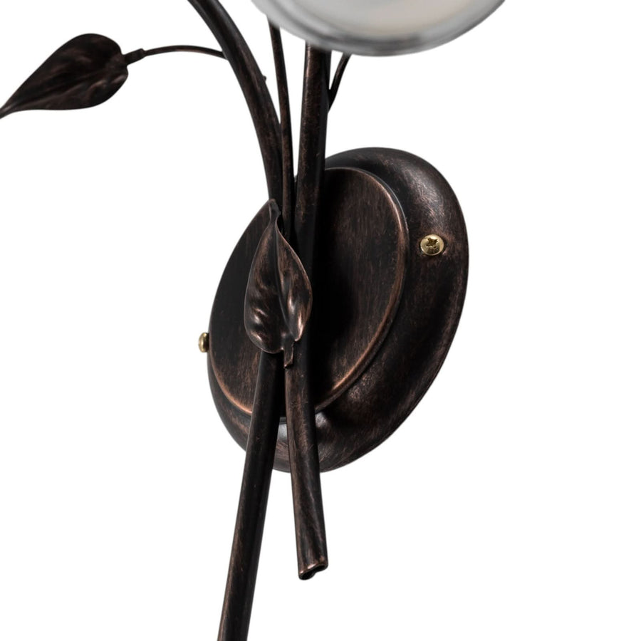 Applique murale Liliana en verre, noir doré décapé et transparent, 2 lumières, hauteur 37 cm