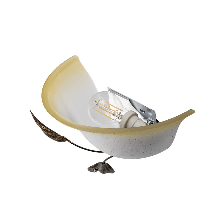 Applique murale Mira en verre, bronze et ambre, hauteur 15 cm