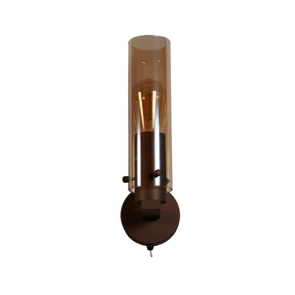 Applique murale Sweden II en verre, ambre teinté et marron foncé, hauteur 35 cm