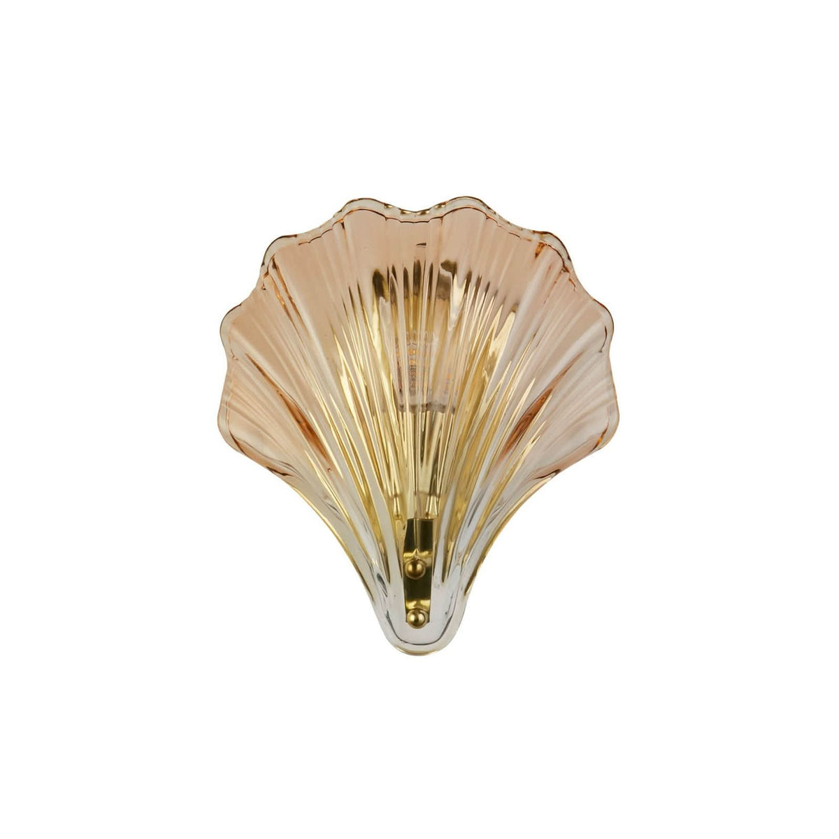 Applique murale Shell en verre, ambre teinté, hauteur 22 cm, IP44