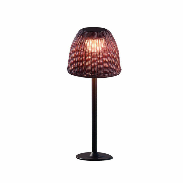 Potelet d'extérieur LED Atticus en aluminium, marron, Ø 20 cm, IP54, 2700 K, 8,4 W, hauteur 50 cm