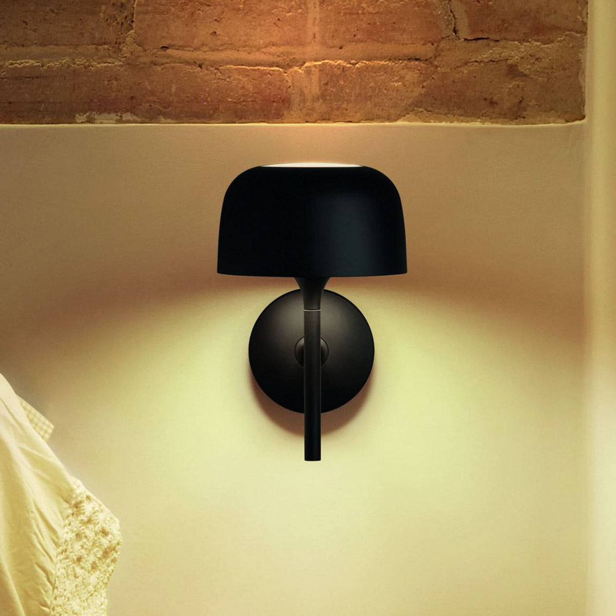 Applique murale LED Bol en laiton, noir mat, hauteur 27 cm