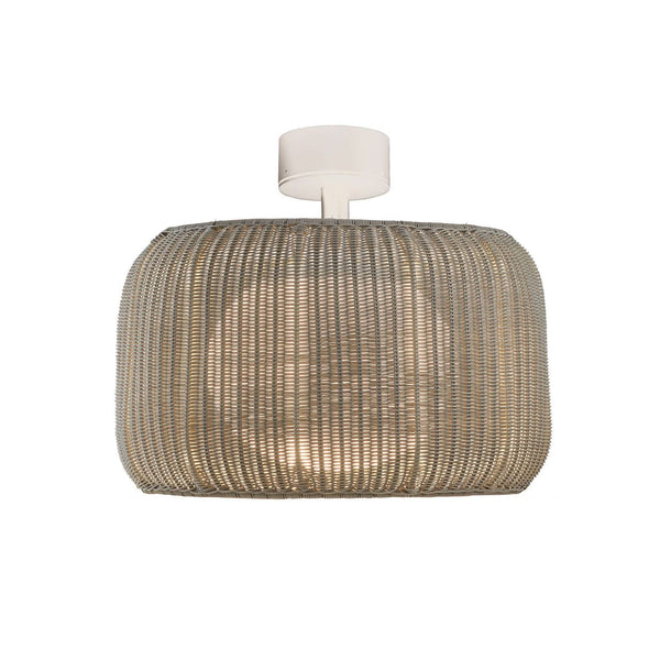 Plafonnier d'extérieur LED Fora en aluminium, blanc et beige, Ø 50 cm