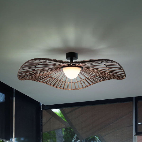 Plafonnier d'extérieur LED Mediterrània, marron, Ø 105 cm
