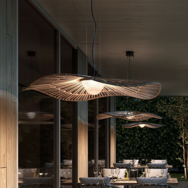 Suspension d'extérieur LED Mediterrània en aluminium, marron, Ø 105 cm
