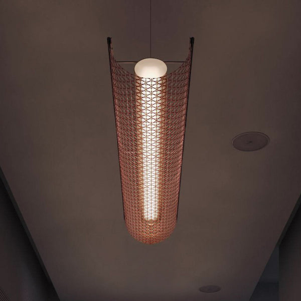 Suspension d'extérieur LED Nans Balis S/140 en aluminium, rouge, hauteur 13 cm, IP54