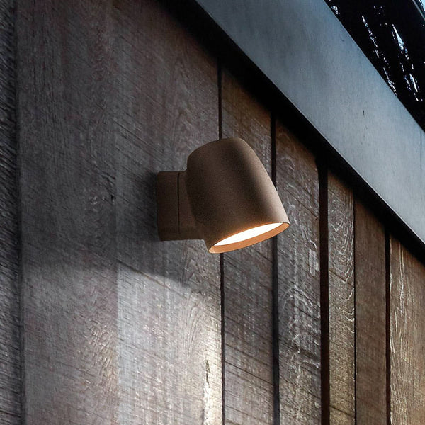 Applique d'extérieur LED Nut en aluminium, terracotta, Ø 10 cm, IP54