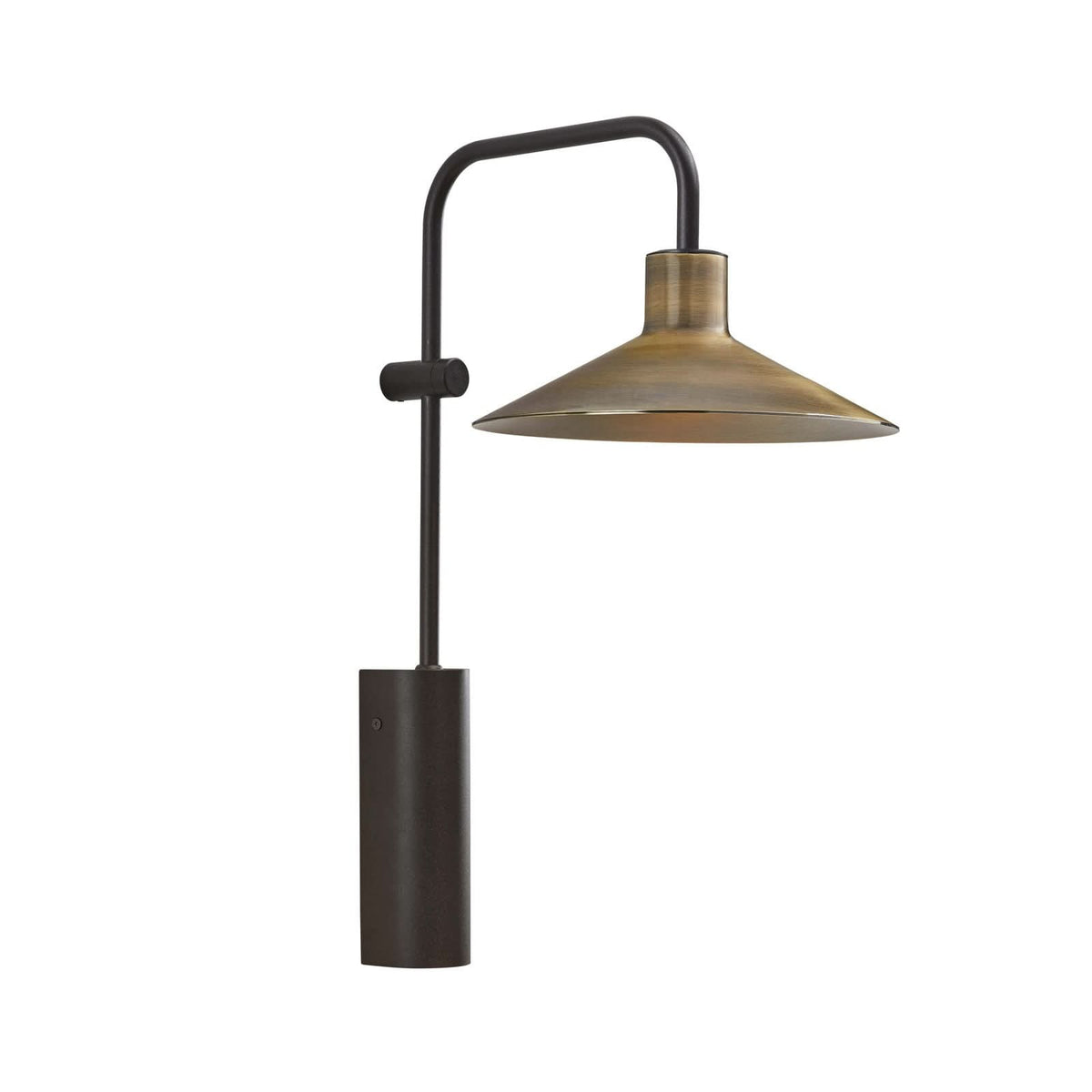 Applique murale LED Platet A/02 en laiton, noir, hauteur 40 cm