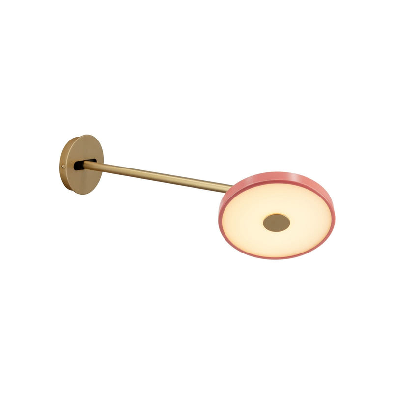 Applique murale LED Asteria Long en aluminium, rosé et laiton, Ø 15 cm