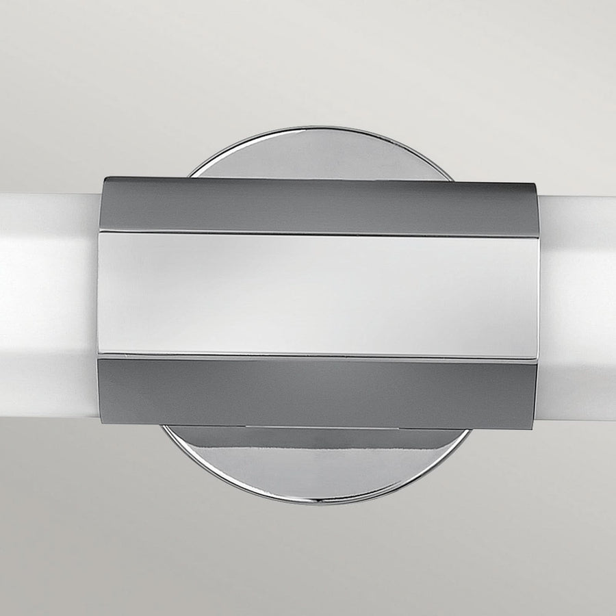 Applique murale LED Dual en verre, chromé et blanc, hauteur 12,7 cm, IP44