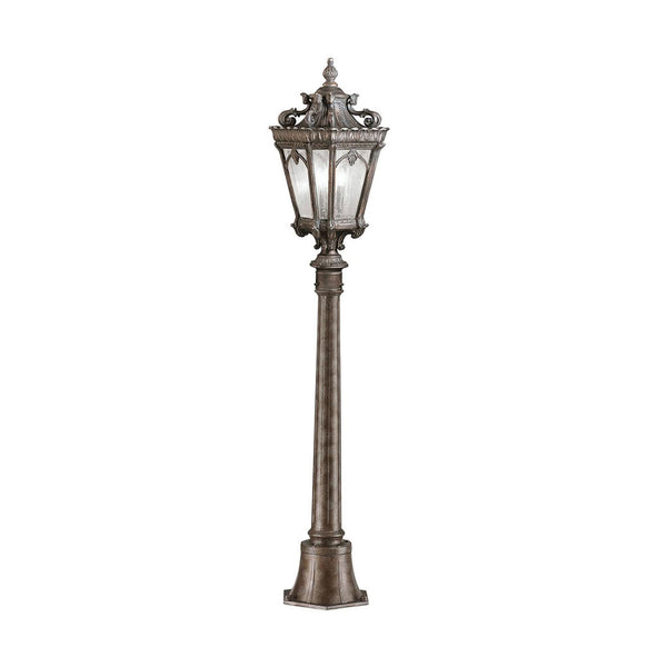 Borne lumineuse d'extérieur Tournai en verre, bronze et transparent, Ø 19,1 cm, IP44