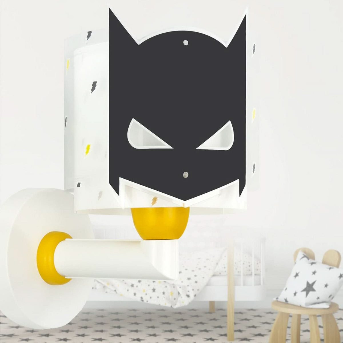 Applique murale Dark Hero, blanc et noir, hauteur 24 cm