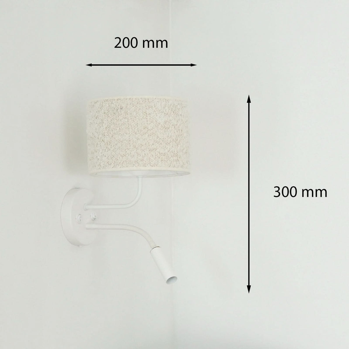 Applique murale Roller en tissu, crème structuré et blanc, 2 lumières, Ø 20 cm