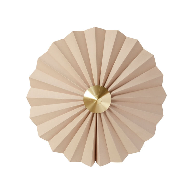 Applique murale Pliss en coton, beige, Ø 48 cm