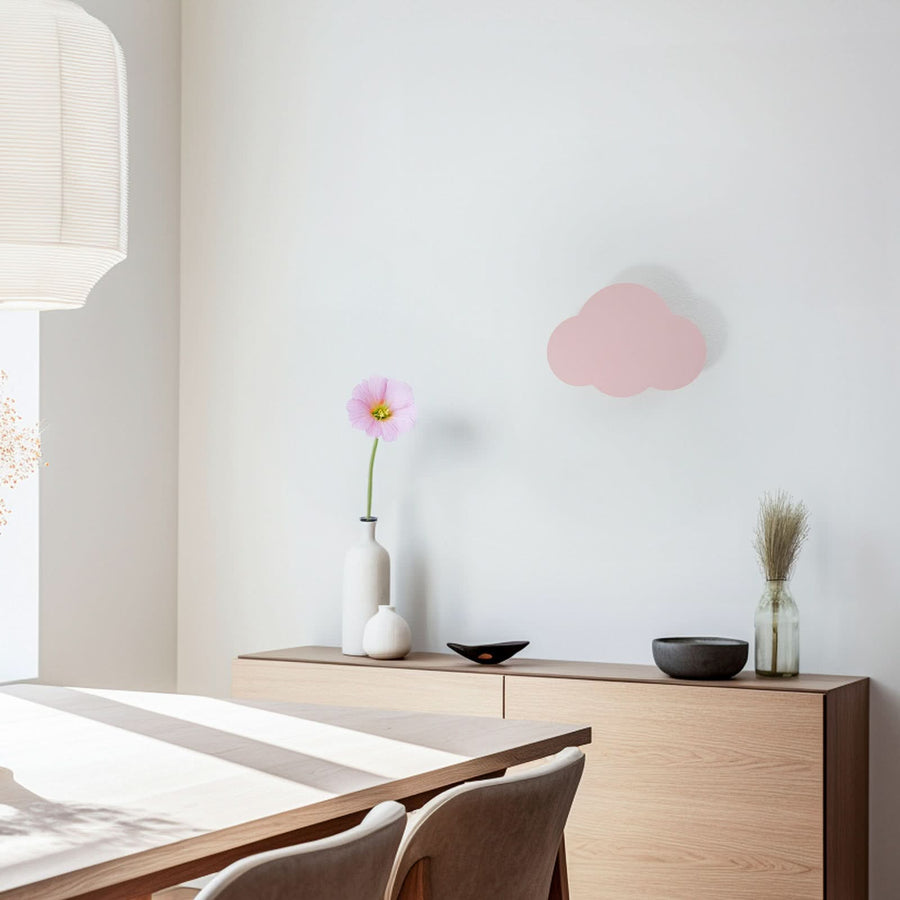 Applique murale Cloud en acier, rose, 2 lumières, hauteur 27 cm