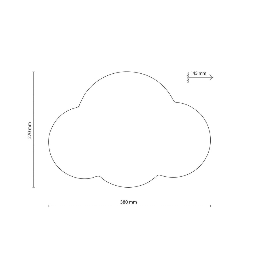 Applique murale Cloud en acier, rose, 2 lumières, hauteur 27 cm