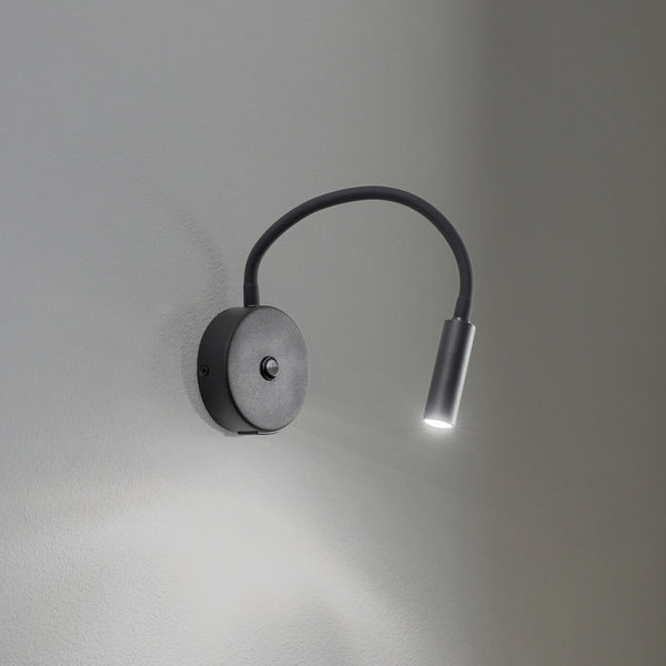 Applique murale Lagos USB en acier, noir, hauteur 27 cm
