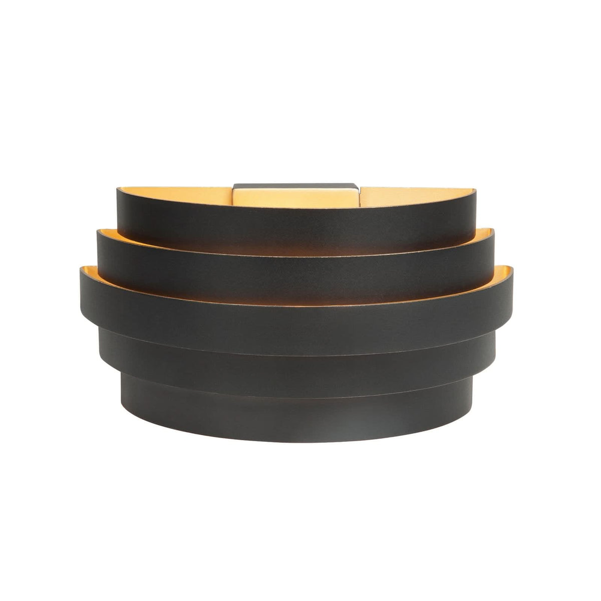 Applique murale Scudo en aluminium, noir, hauteur 12,5 cm