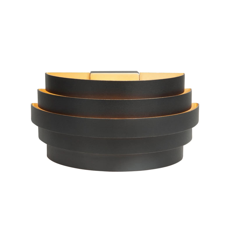 Applique murale Scudo en aluminium, noir, hauteur 12,5 cm