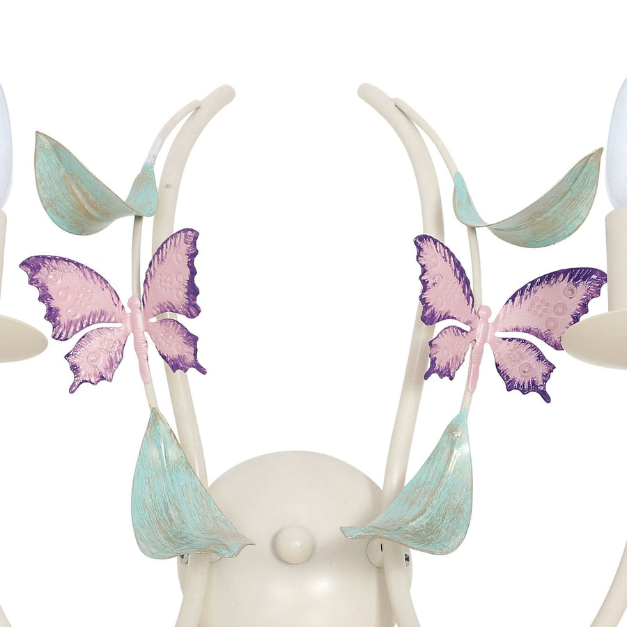 Applique murale Summer en acier, blanc, 2 lumières, hauteur 35 cm