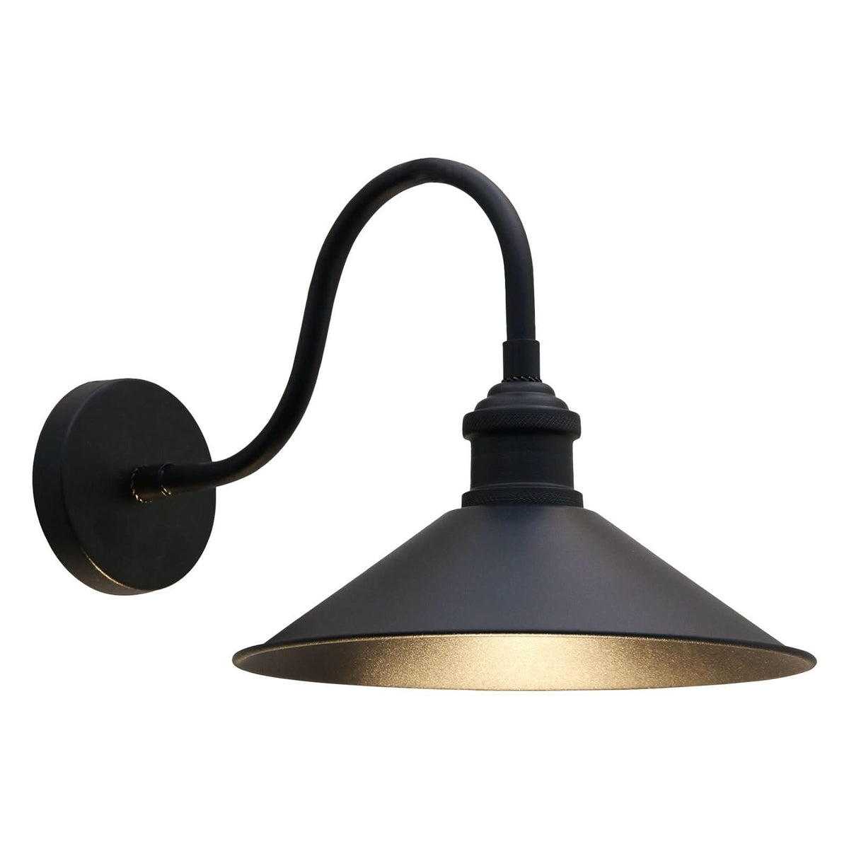 Applique murale Christer en métal, noir, hauteur 13 cm
