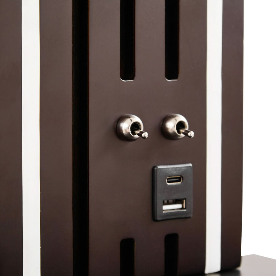 Applique murale LED Tiron en chêne, bois et noir, hauteur 35 cm