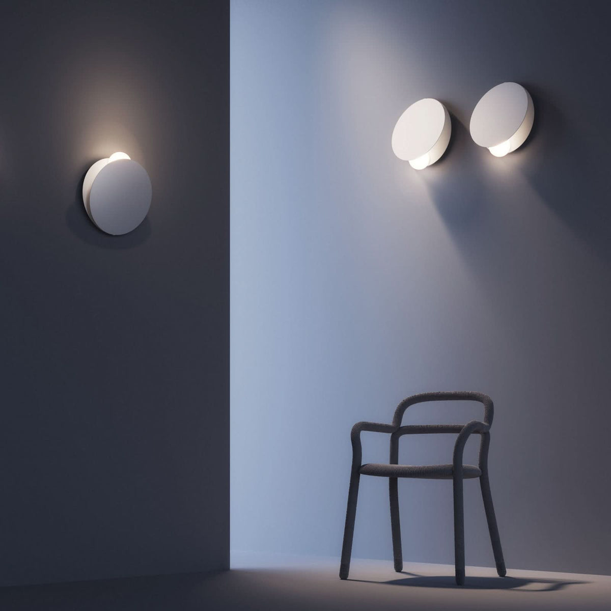 Applique murale LED Akoya en verre, blanc, Ø 30 cm