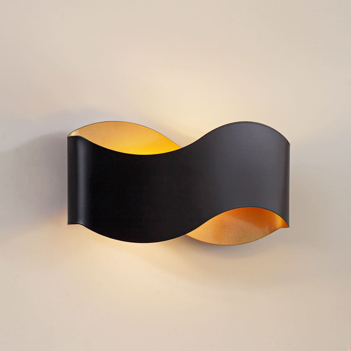 Applique murale Dailin en métal, noir, 2 lumières, hauteur 15 cm