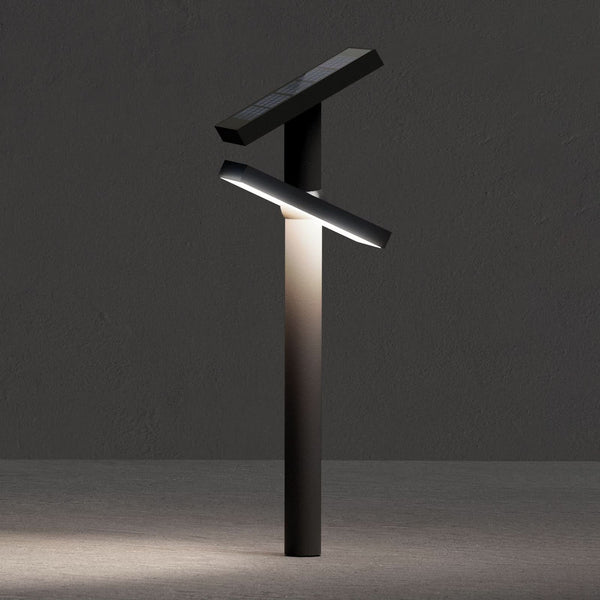 Lampe solaire d'extérieur LED Heliostepper en aluminium, anthracite, hauteur 46,4 cm, IP65