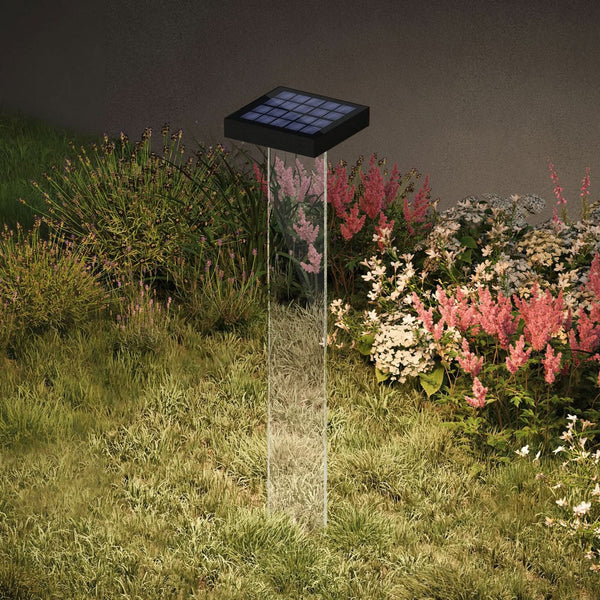 Lampe solaire d'extérieur LED Scotty en aluminium, anthracite et transparent, hauteur 60 cm, IP65