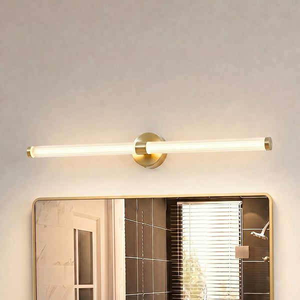 Applique murale LED Melisa en verre, doré, hauteur 9,4 cm, IP44