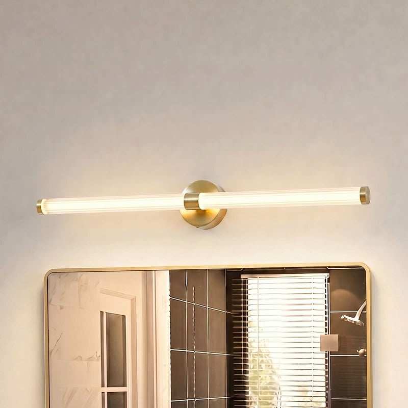 Applique murale LED Melisa en verre, doré, hauteur 9,4 cm, IP44