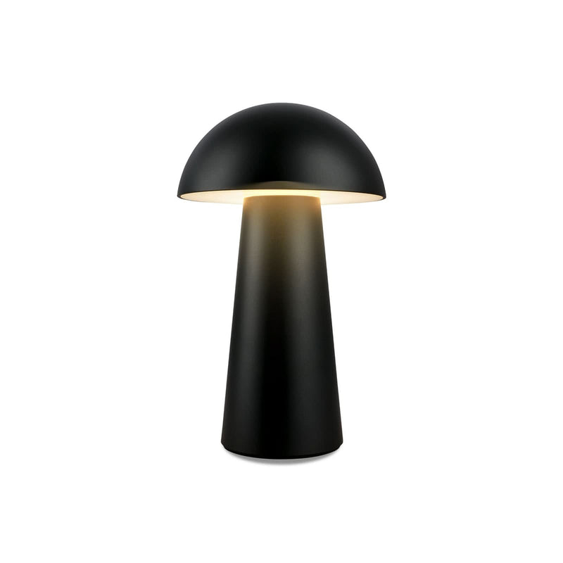Lampe à poser d'extérieur LED rechargeable Fungo Mini, noir mat, Ø 12 cm, IP44