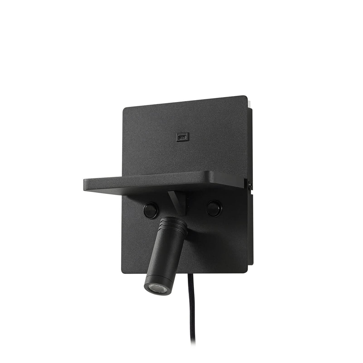 Applique murale LED Auden en métal, noir, 2 lumières, hauteur 22 cm