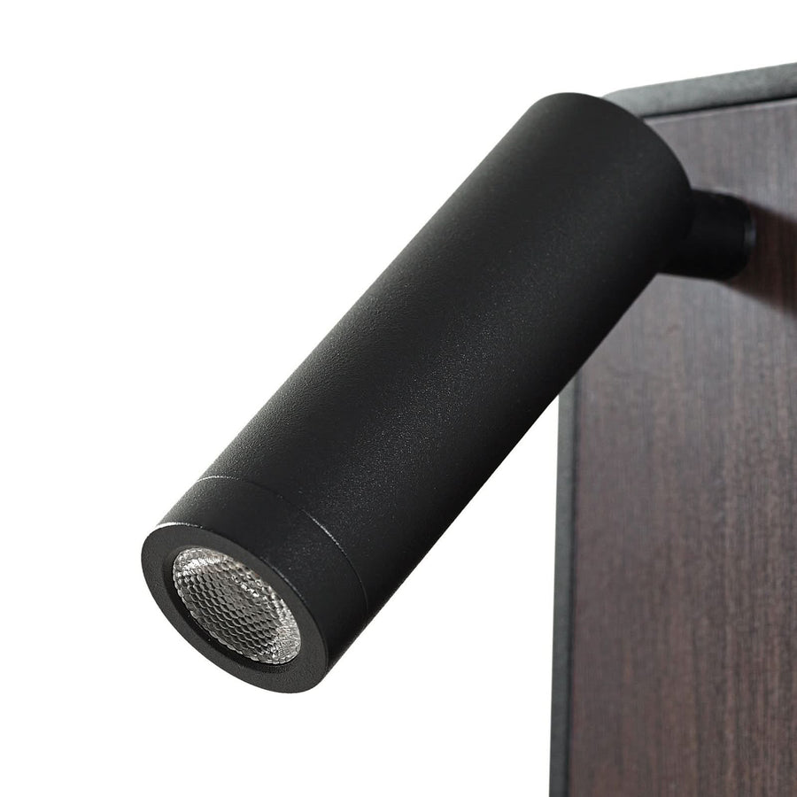 Applique murale LED Tallis en bois, noir, hauteur 16 cm