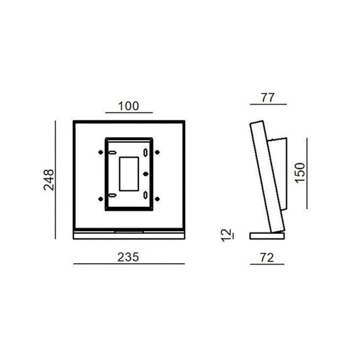 Applique murale LED en aluminium, doré et blanc, hauteur 24,8 cm