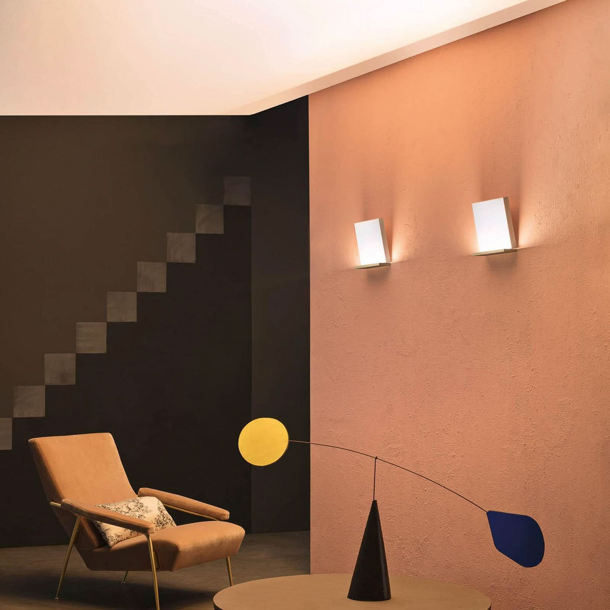 Applique murale LED en aluminium, doré et blanc, hauteur 24,8 cm