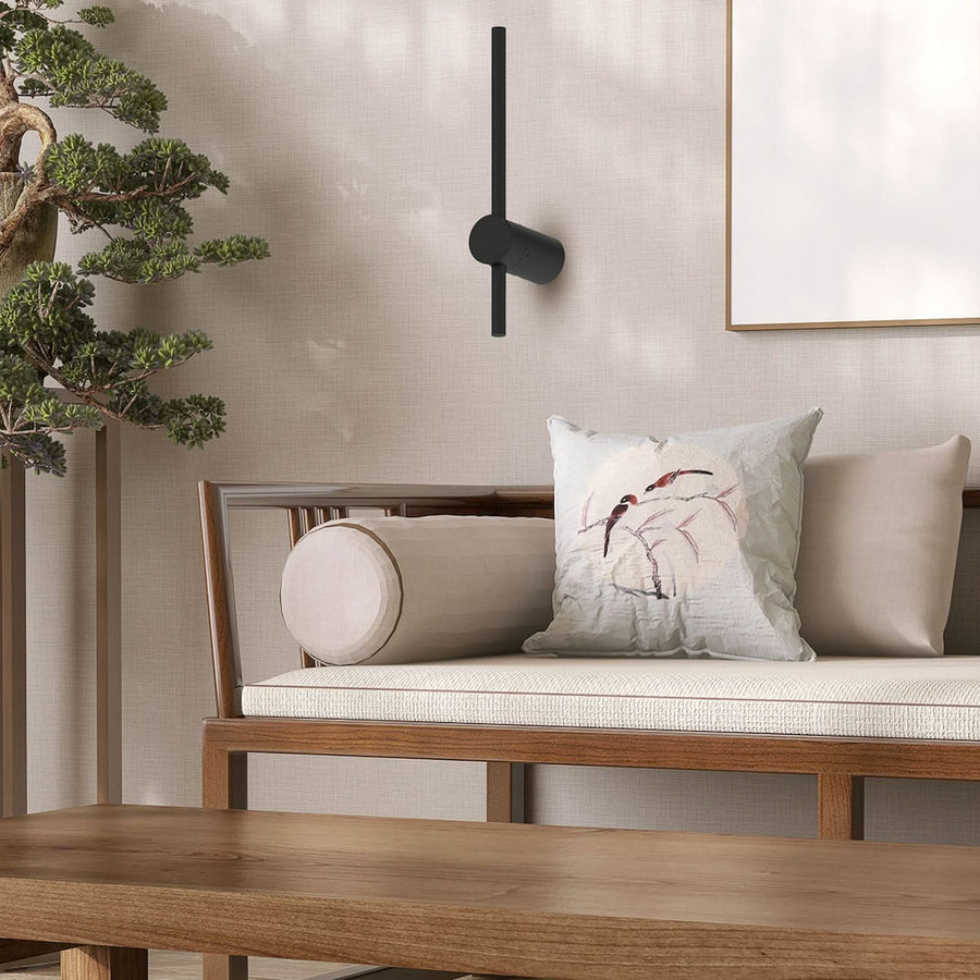 Applique murale LED Swing en métal, noir, hauteur 30 cm