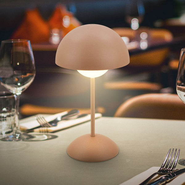 Lampe à poser d'extérieur LED rechargeable Kugle en métal, marron, Ø 16 cm, IP44