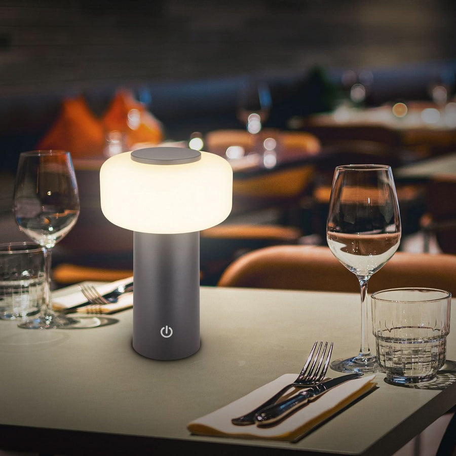 Lampe à poser d'extérieur LED rechargeable Juna, anthracite et blanc, Ø 13 cm, IP44