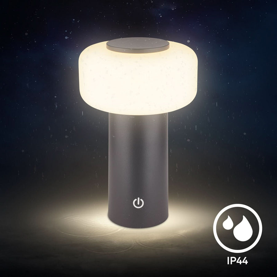 Lampe à poser d'extérieur LED rechargeable Juna, anthracite et blanc, Ø 13 cm, IP44