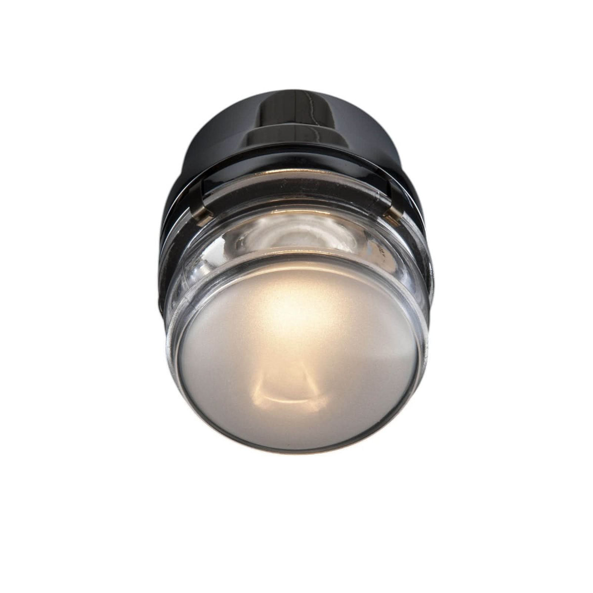 Applique murale LED Fresnel en verre, chromé, Ø 10 cm, IP44